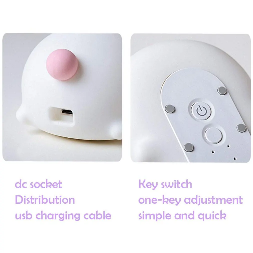 

Animal Cartoon Shaped Night Light Of Gift Lighting Lamp Table Lamp Silicone Energy-saving Bedroom Night Light