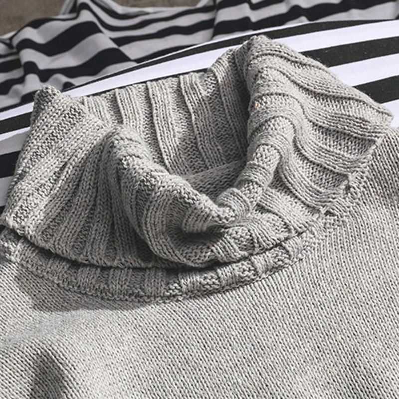 

Turtleneck Sweater Mens Letter Casual Long Sleeve Top Sweaters High Quality Pullover All Match Sben Korean Classic Clothes