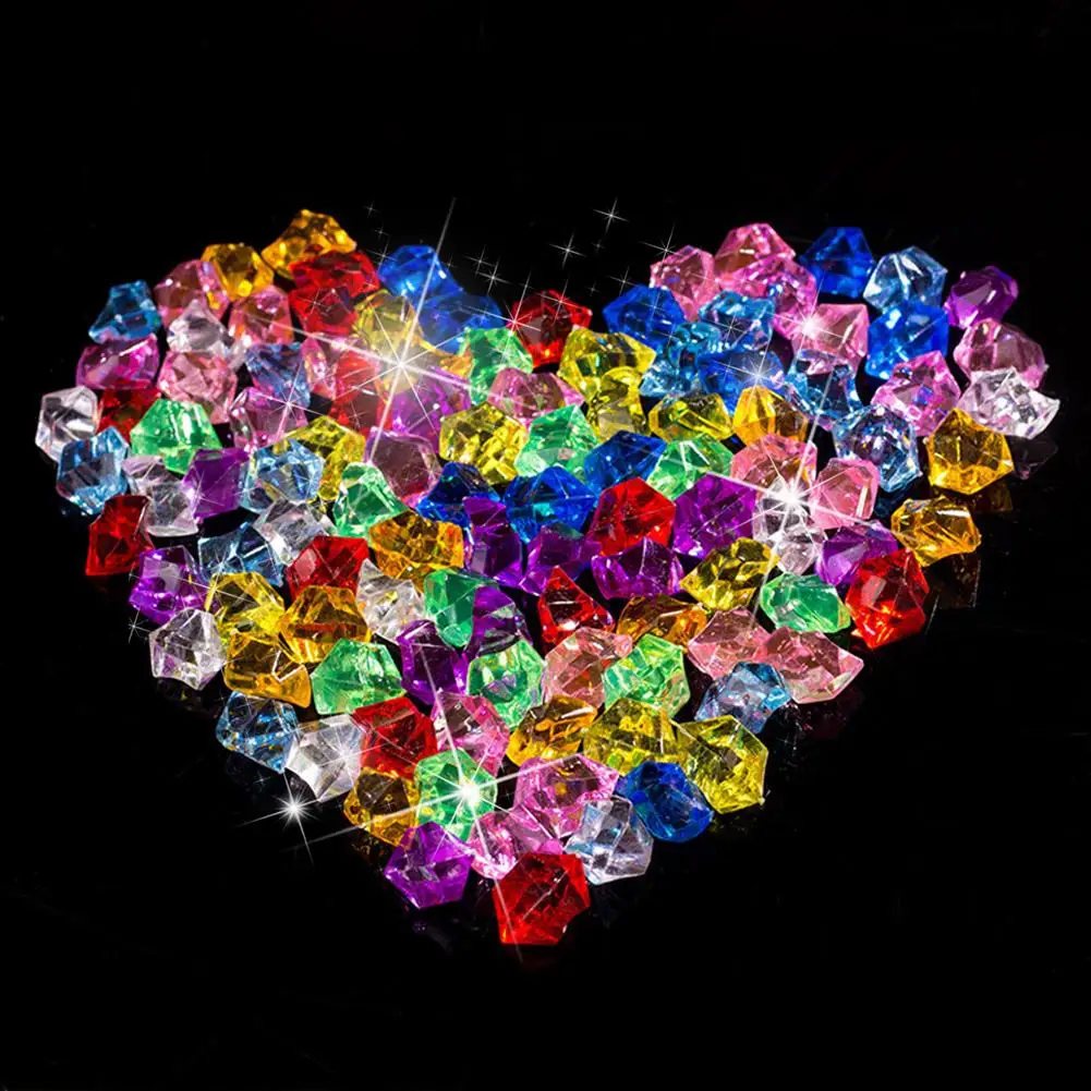 

400pcs 14 Colors 11x14MM Acrylic Diamond Crystal Ice Rock Stones Vase Gems Confetti Table Scatter Beads Wedding Party Home Decor