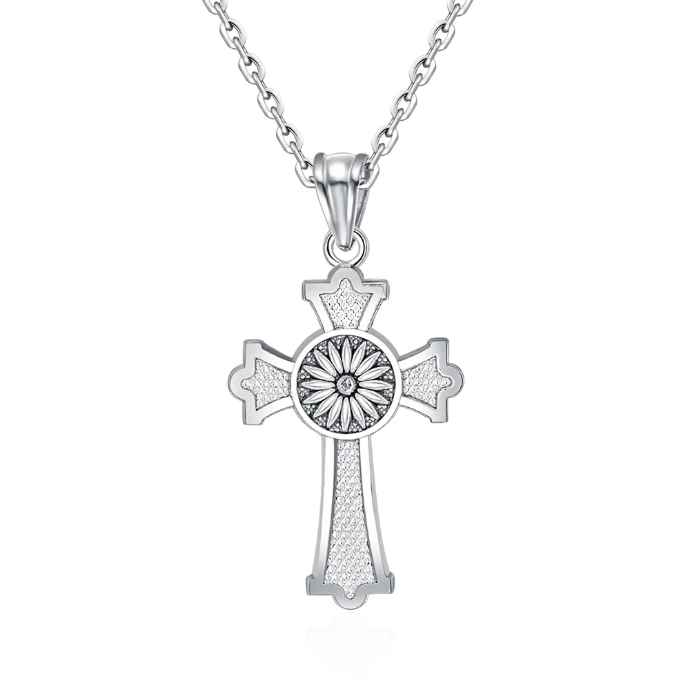 Цепочка с подвеской-крестом для мужчин и женщин из серебра 925 пробы | Украшения