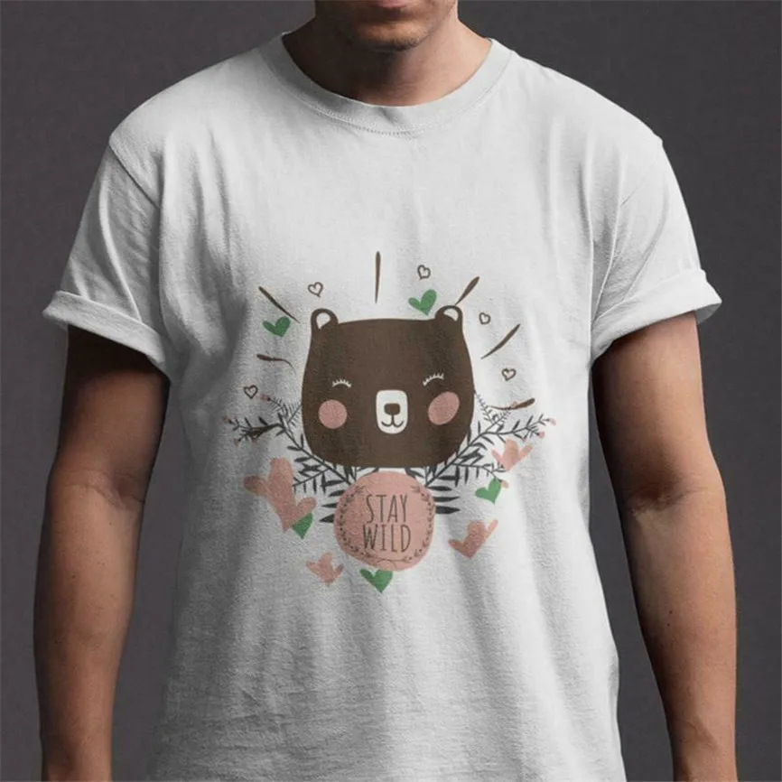 Stay Wild Мужская белая футболка размер S-5XL новая забавная | одежда