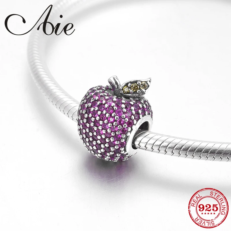 Очаровательная Клубничка из стерлингового серебра 925 пробы модные розовые CZ