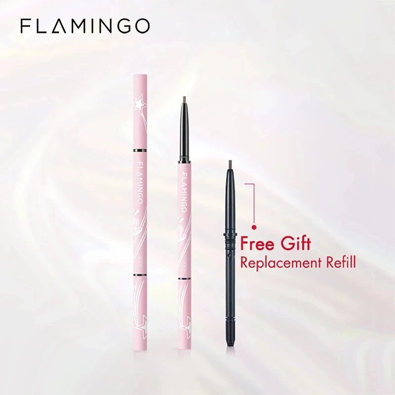 

FLAMINGO Двойной тонкий карандаш для бровей обязательный для начинающих долговечный натуральный яркий со сменным стержнем карандаш для бровей