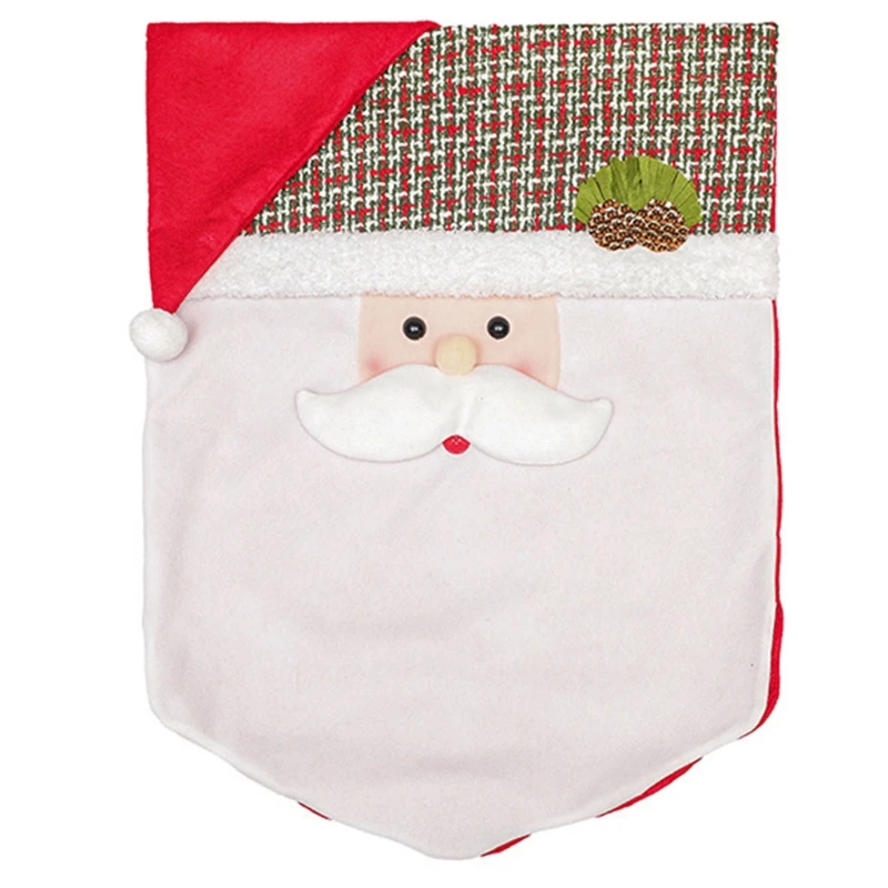 Рождественский чехол на стул с изображением Санта-Клауса снеговика обеденные