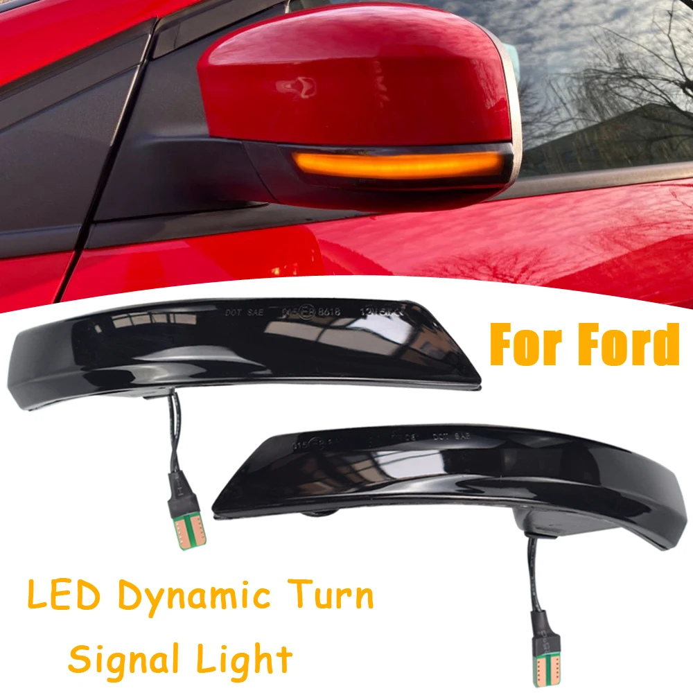 

2pcs Dynamic Turn Signal LED Rearview Mirror Indicator Blinker Repeater Light For Ford Focus 2 3 Mk2 Mk3 EU Mondeo Mk4