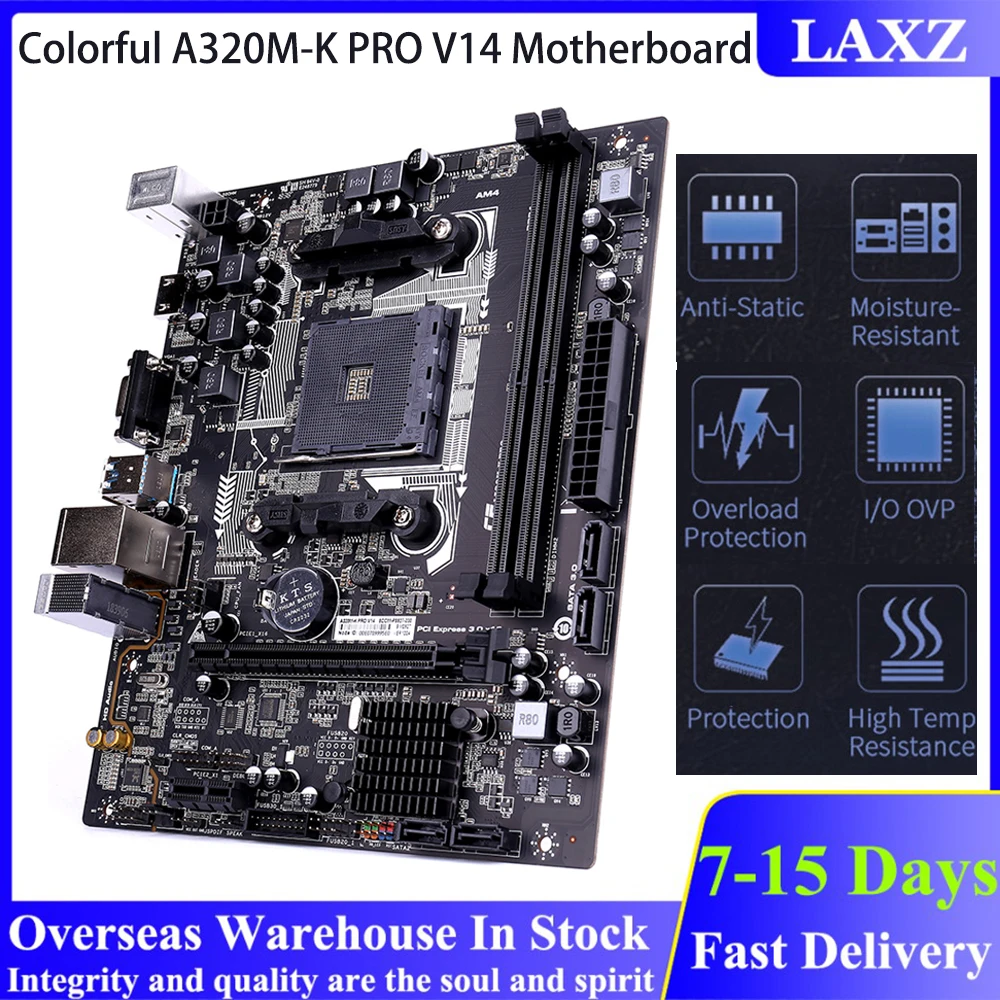 

Красочные A320M-K PRO V14 материнская плата двухканальный DDR4 2666/2400/2133 МГц Оперативная память USB3.0 SATA3.0 6 ГБ/сек. для AM4 Интерфейс процессор
