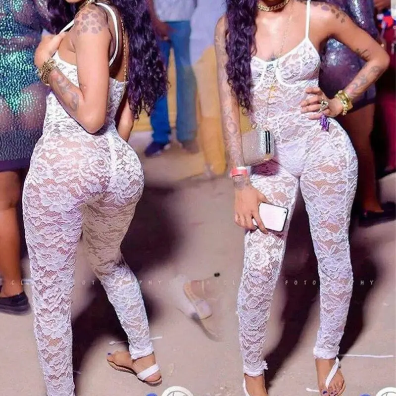 

Women Lace Jumpsuit Romper Sleeveless Playsuit Party Clubwear Pants Outfit Hot