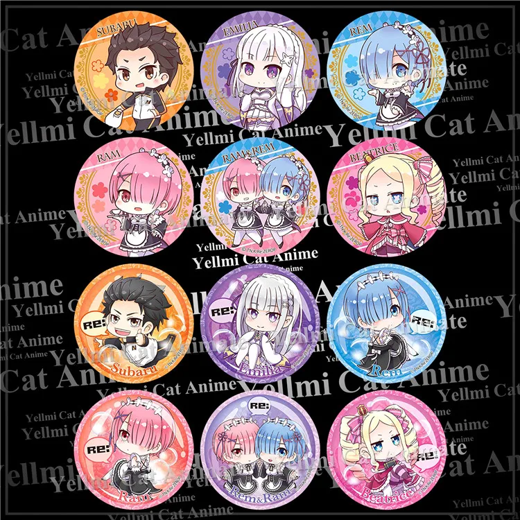 1 шт. аниме Re Zero Re: жизнь в другом мире от zero Natsuki Emilia Rem Ram Beatrice значки брошь |