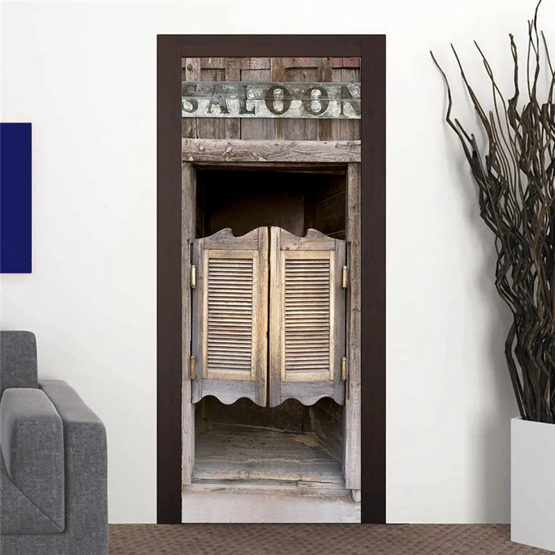 Ретро Бар Пуш-Ап двери Стикеры в ковбойском стиле Стиль Кухня Водонепроницаемый