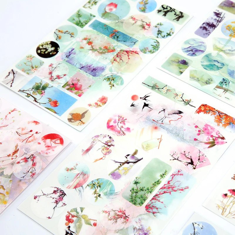 Креативная Акварельная живопись декоративные Diy стикеры для дневника Kawaii