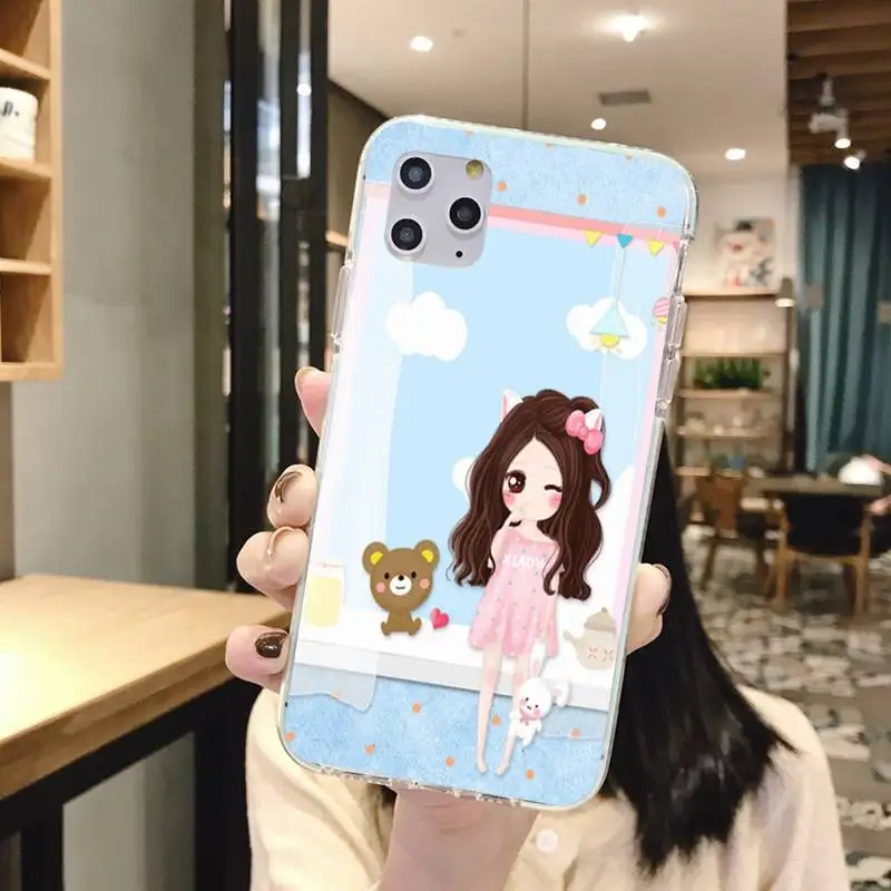 Мягкий силиконовый черный чехол для телефона Motirunner Girl с большой головкой Iphone7 8 Plus