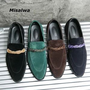 Мужские замшевые мокасины Misalwa, на плоской подошве, в британском стиле, мужские удобные мокасины для вождения, мокасины для взрослых