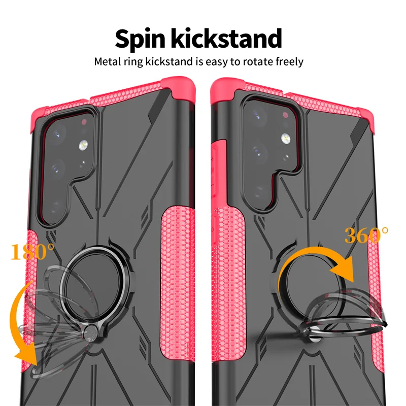 For Samsung Galaxy S22 Ultra Case For Samsung S22 Ultra Capas PC Bumper Ring Magnetic Holder For Cover Samsung S22 Ultra Fundas
