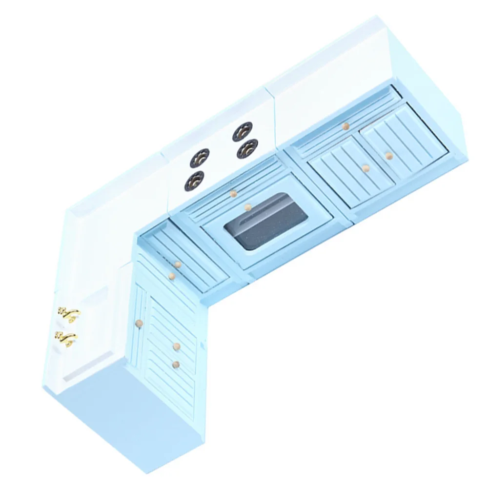 

4pcs 1:12 Scale Miniature Wooden Kitchen Sink Counters Set Mini House Decor