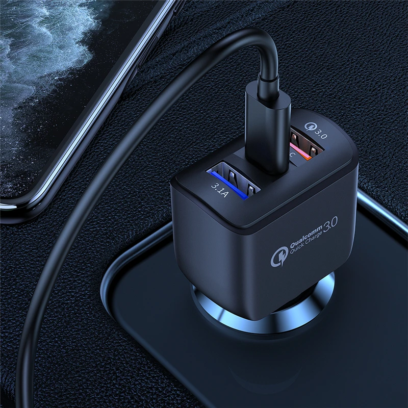 Автомобильное зарядное устройство 3 Порт дисплея сигареты разъем для