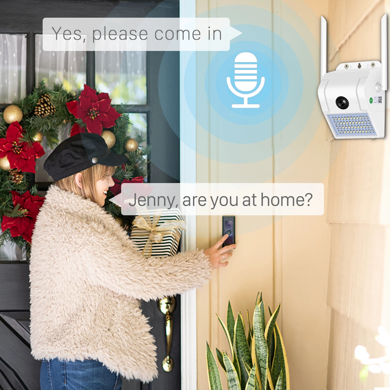 Беспроводная Wi-Fi ip-камера 1080 P, 2MP, настенный светильник, камера безопасности, для улицы, двухсторонний аудио прожектор, цветная камера ночного видения, WiFi, V380