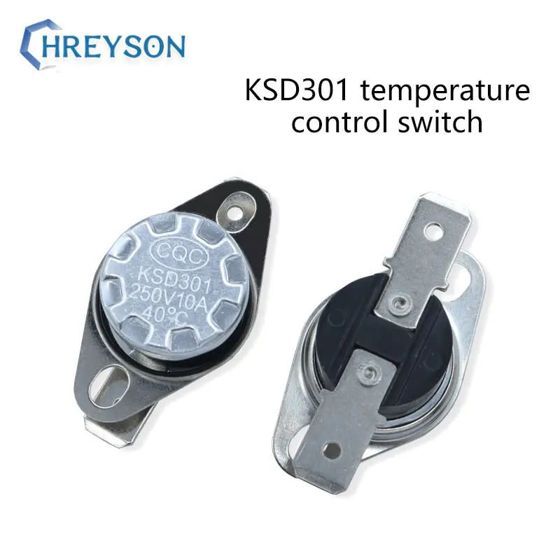 

KSD301 Temperature Control Switch Normally Open Normally Closed 40/50/60/70/80/90/100/125 Degree Temperature Control 1Pcs