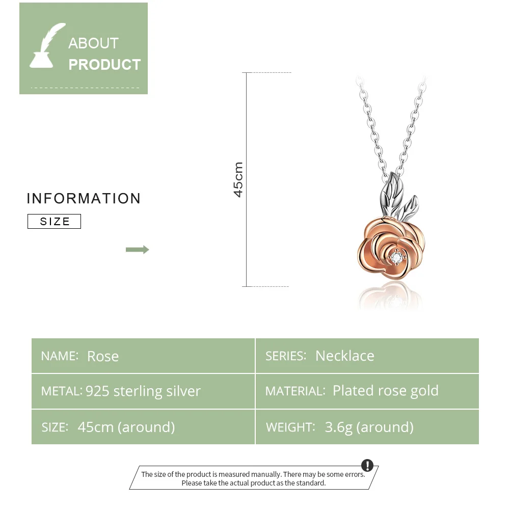 Женское ожерелье из серебра 925 пробы с розами ювелирные изделия CTN155 | Украшения и