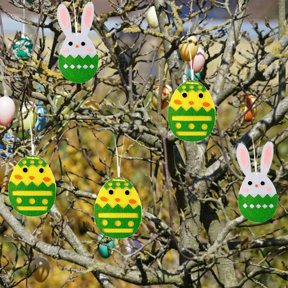 

Easter Rabbits Decor Hanging Ornament Felt Colorful 6 Types 24Pcs/Set Eggs DIY Craft Kids Gift