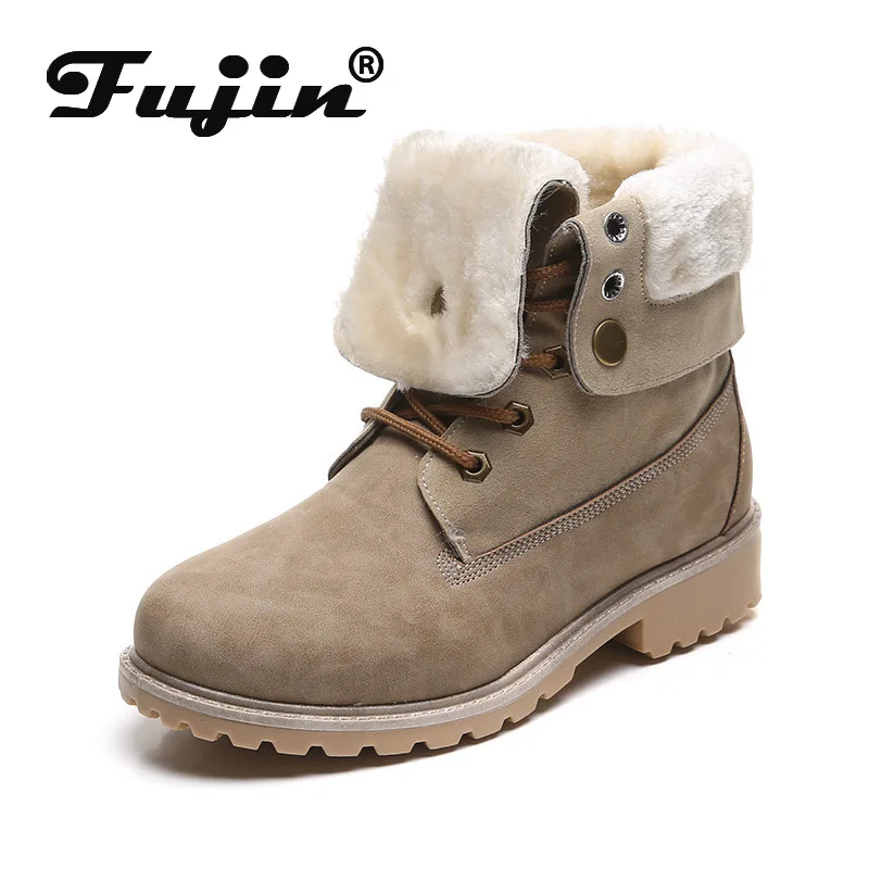 Fujin/Высококачественные ботинки на платформе Прямая поставка Женские плоской