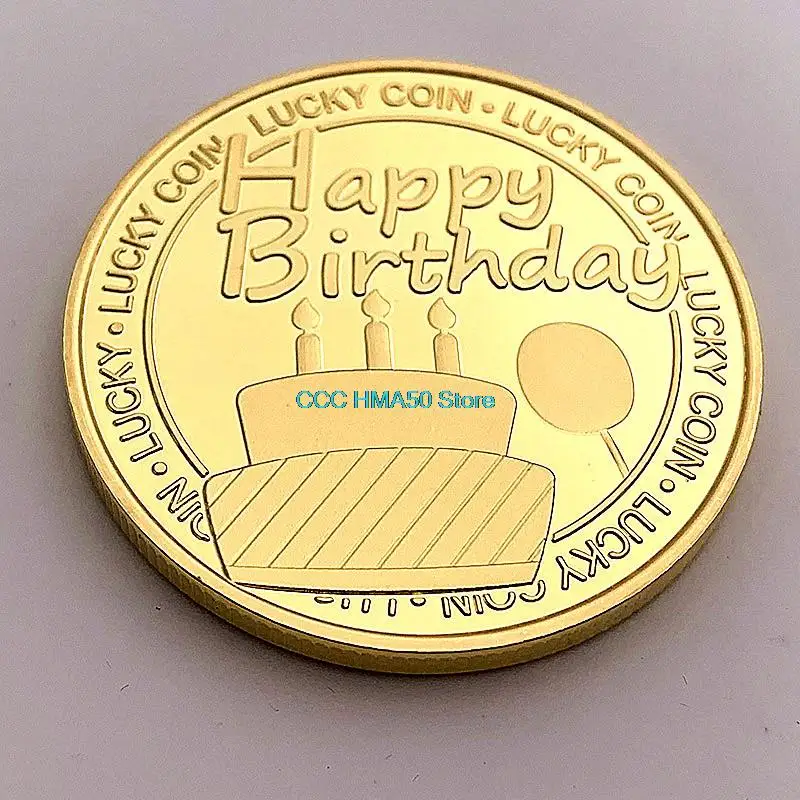 

Happy Birthday Lucky Coin Creative Gift Collectible Gold Plated Souvenir Coin Happy Birthday Collection Commemorative Coin Gift