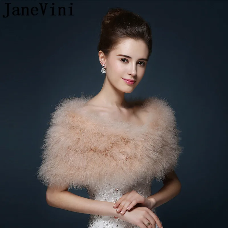 Женская накидка болеро из искусственного меха с перьями страуса|Свадебные