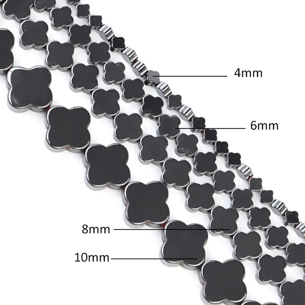 

Natural Hematite Beads Can Be Hand-made Women's Necklaces and Bracelets Black Gallstone Loose Beads Cross Flower Shape 4--10mm