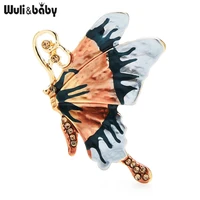 wulibaby vintage enamel butterfly brooches women unisex insect casual office brooch pins gifts