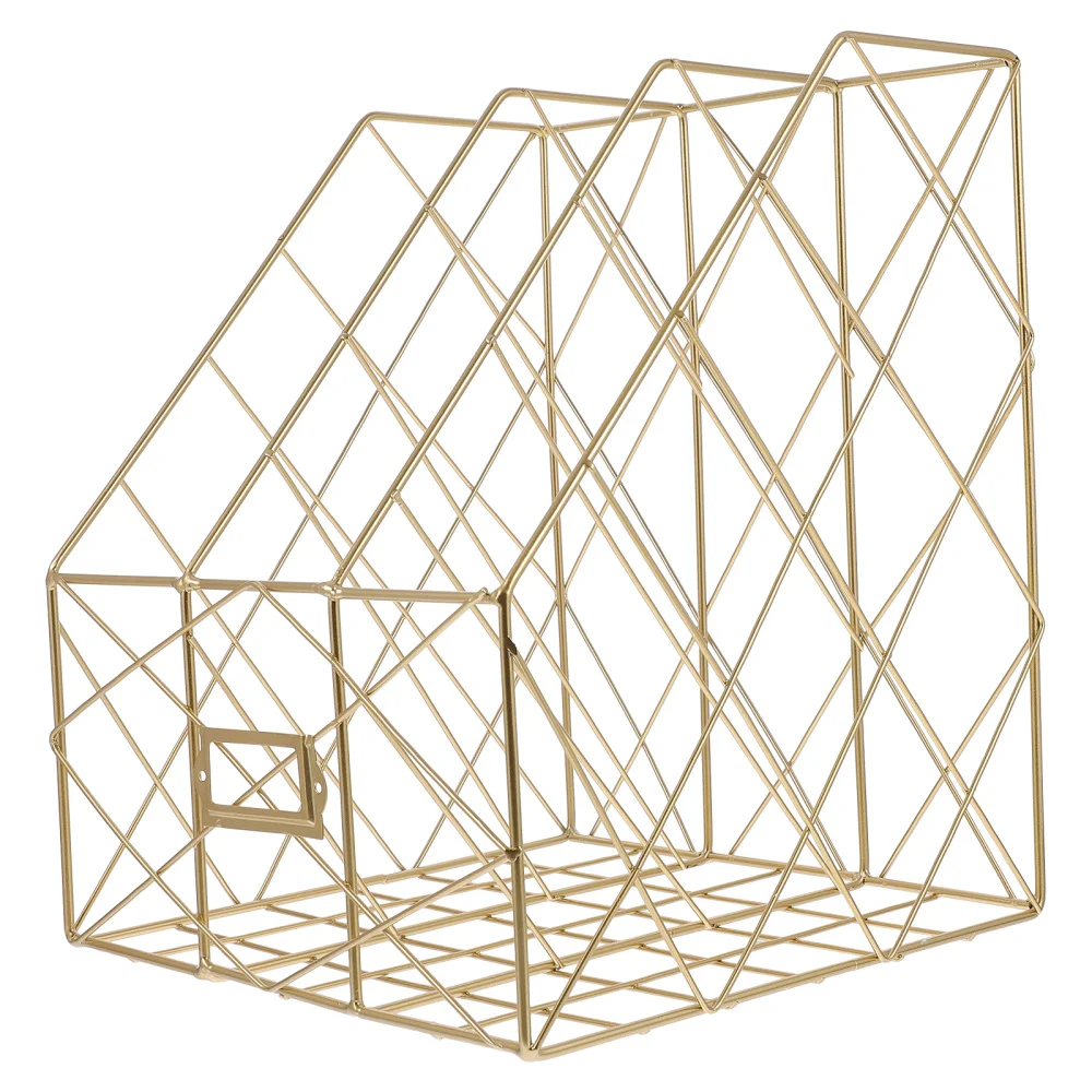 

Three-tiered Desktop Storage Shelf Iron Files Storage Rack for Home Decor