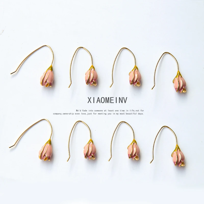 6 шт. Корейская версия простые серьги гвоздики в форме лепестков с цветком для