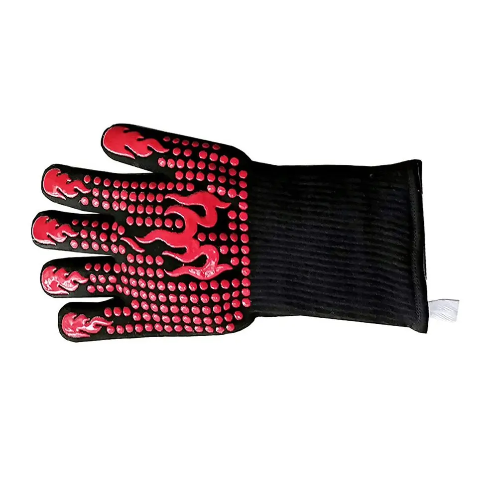 

BBQ Gloves High Temperature Resistance Oven Mitts 500-800 Degrees Fireproof Barbecue Heat Insulation Microwave Oven Gloves