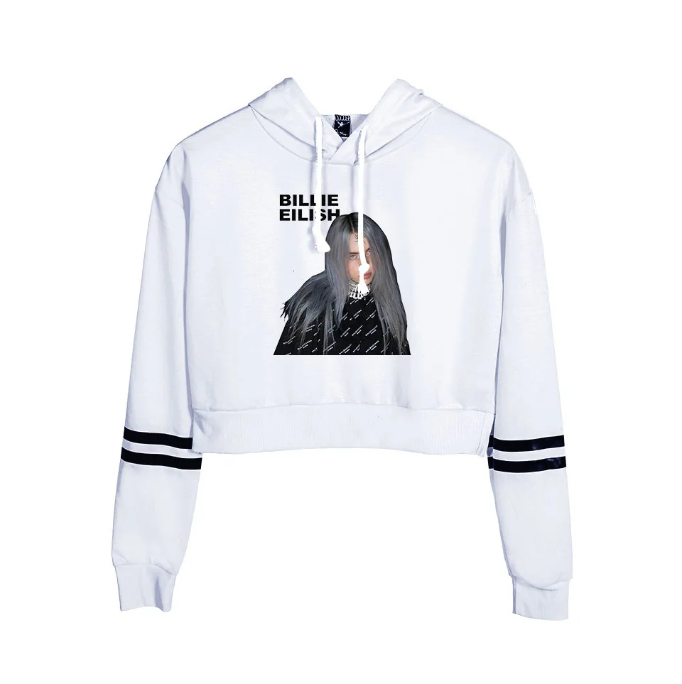 Толстовки в стиле хип-хоп Billie Eilish Kpop, укороченный топ, толстовки, женская сексуальная Весенняя Осенняя хлопковая одежда Billie Eilish, сексуальная одежда для девочек
