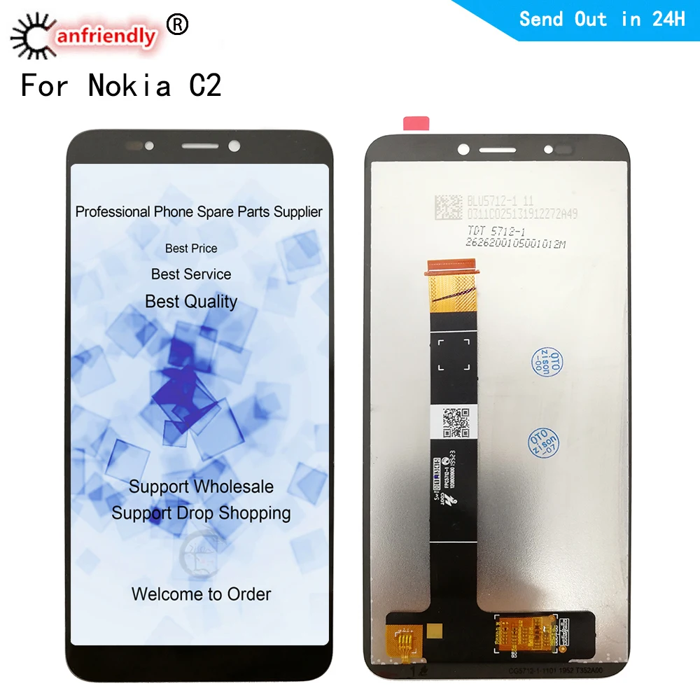 

5.7" IPS LCD For Nokia C2 LCD Display Touch panel Screen sensor Digitizer Assembly Replacement 720 x 1440 pixels