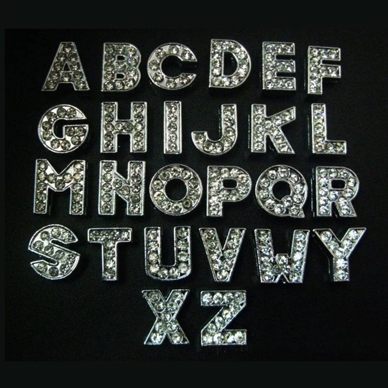 26 шт прозрачного хрусталя с буквенным принтом скользящие Подвески Стразы