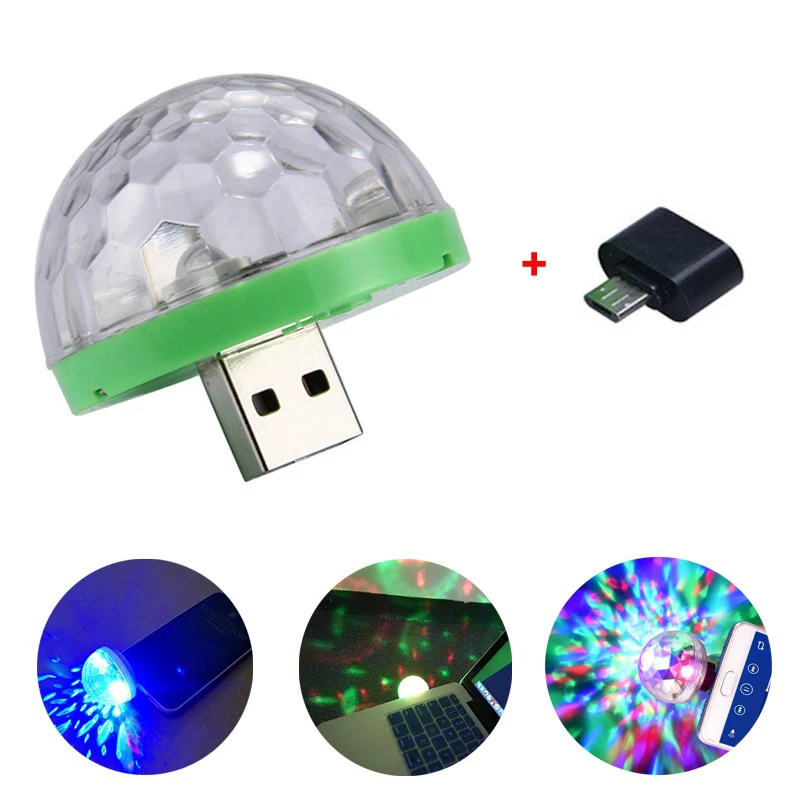 

Mini USB LED Disco Stage Light Portable Family Party Magic Ball Colorful Light Bar Club Stage Effect Lamp for Mobile Phone
