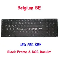 Laptop US English Belgium Colourful Backlit Keyboard For CLEVO P960 P960RC P960RD P960RF P960EN P960RN Black Frame LED PER KEY