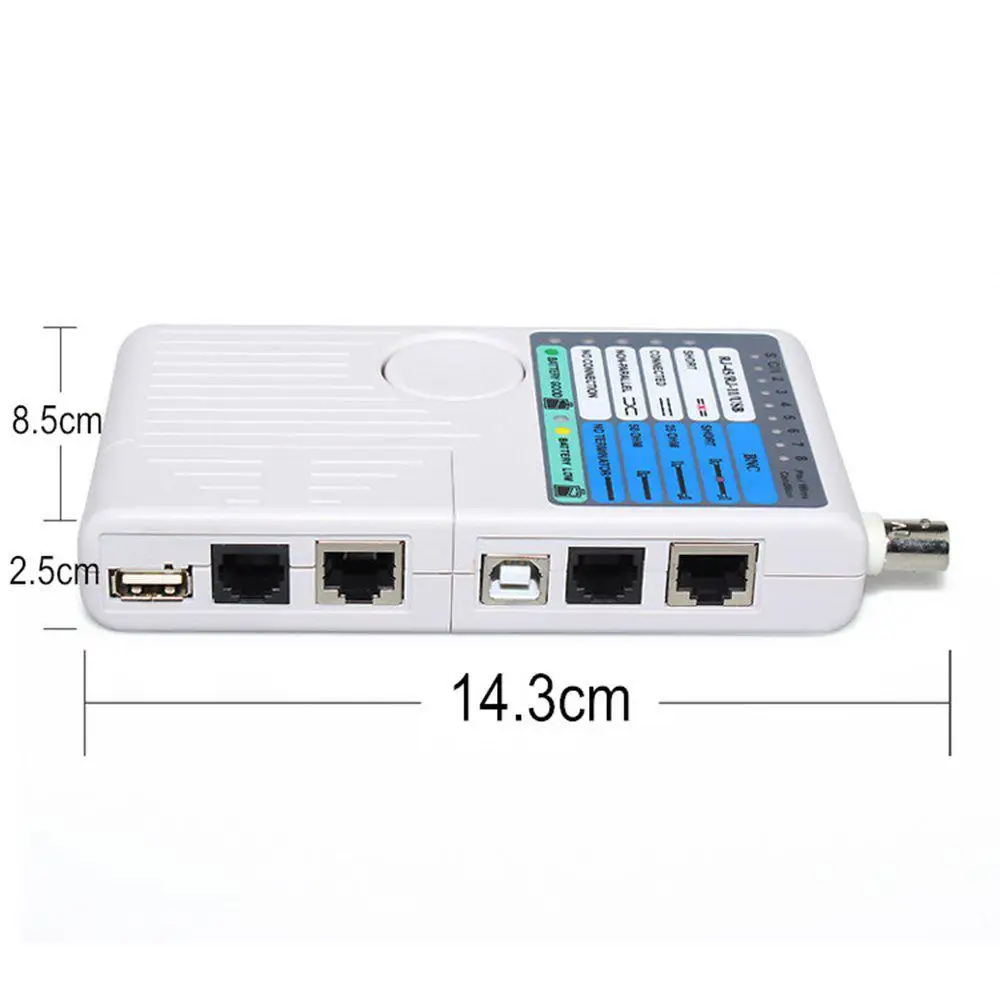 Профессиональный Многофункциональный 4 в 1 сетевой кабель тестер RJ45/RJ11/USB/BNC LAN Cat5