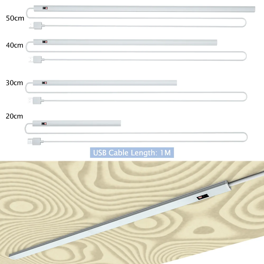 Светодиодный USB трубный светильник светодиодный под шкафом кухонный ручной