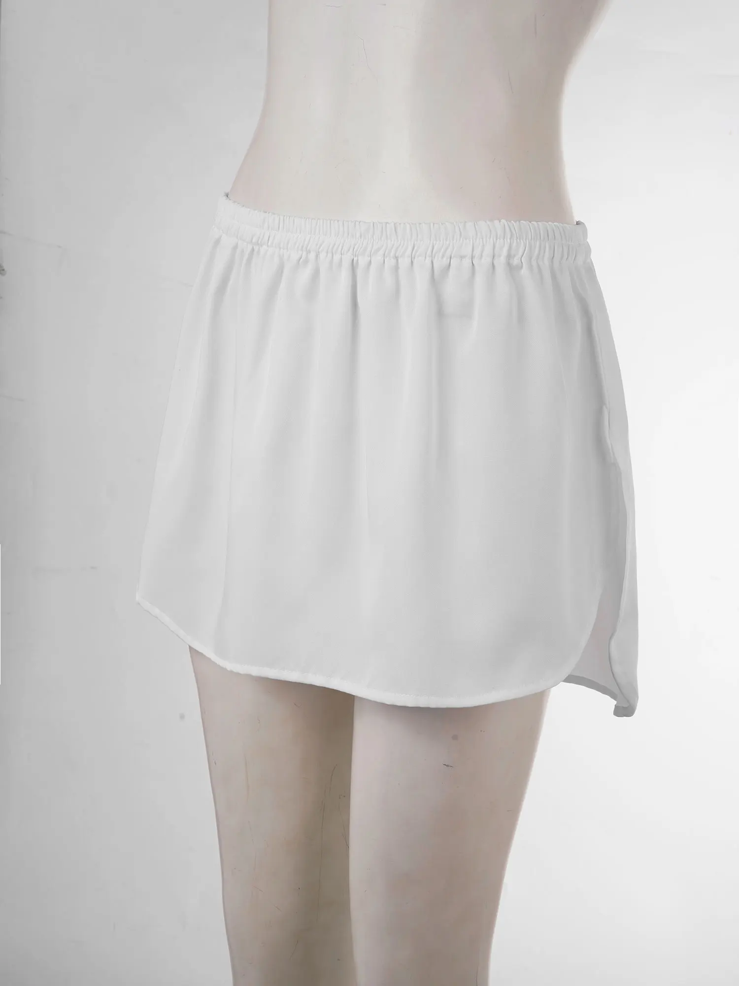 Женская юбка-подъюбник шифоновые полуоблегающие юбки короткие спереди длинные