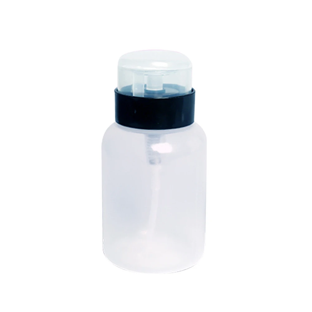 

220ML Portable Clear Pump Dispenser Push Down Pump Dispenser Bottle for Nail Polish Alcohol Clear Remover Travel Size