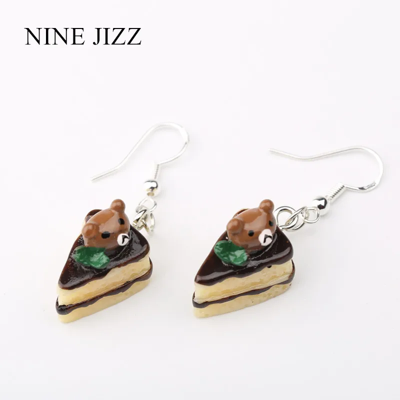 Женские ассиметричные серьги NINEJIZZ серьги-капельки с имитацией десерта в виде