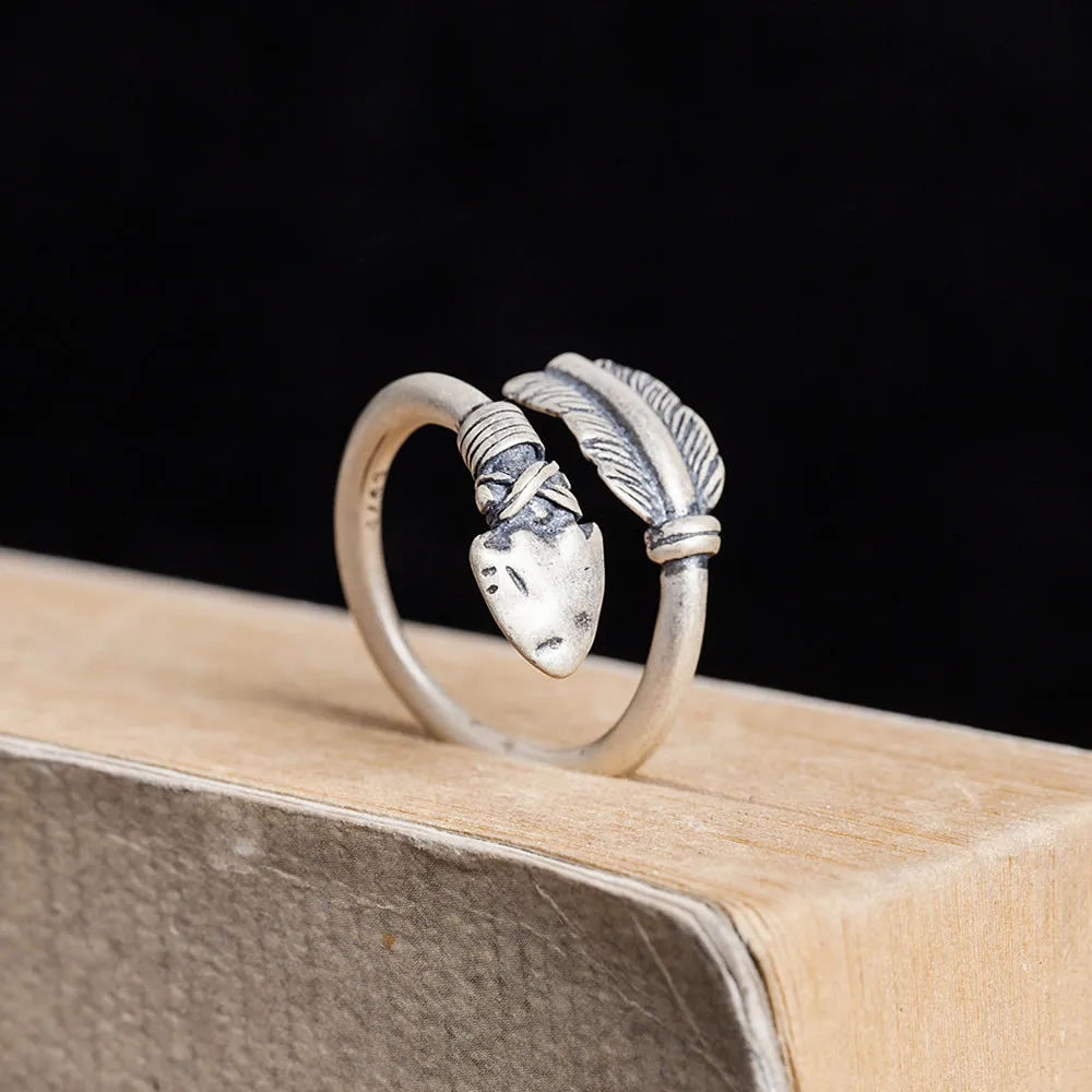 

Женское Открытое кольцо из серебра 925 пробы, с перьями