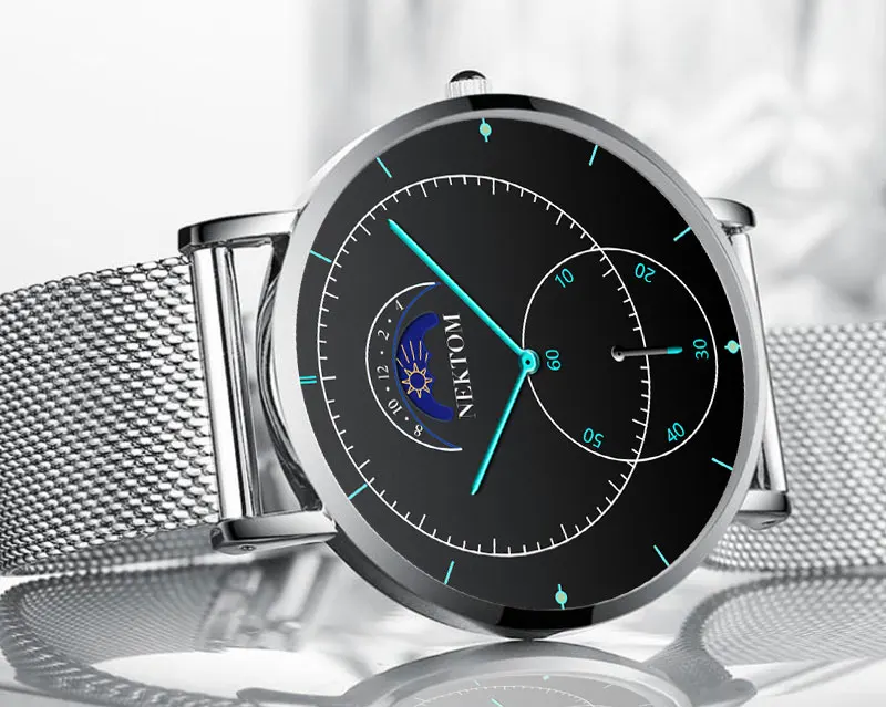 NEKTOM новые часы роскошные часы Reloj Hombre мужские часы водонепроницаемые часы с хронографом светящиеся мужские часы Saat Montre