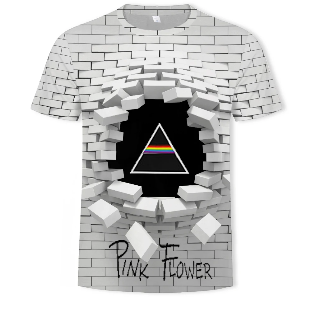 

2021 summer fashion new color square lattice 3D printing pattern, men. Trendy short-sleeved casual T-shirt clothing