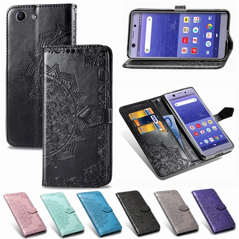 Флип чехол из искусственной кожи для телефона с ремешком бумажник Sony Xperia XZ3 XZ4 XZ5