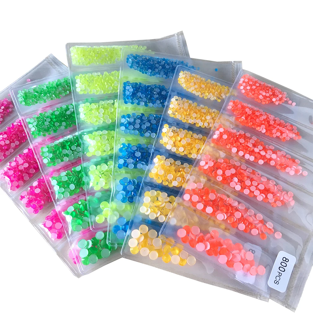 800 шт. Светящиеся хрустальные стразы ноготь маникюрный-разные размеры