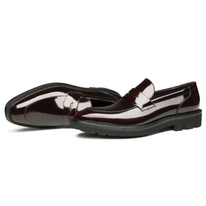 Туфли мужские из лакированной кожи лакированная кожа без застежки круглый носок