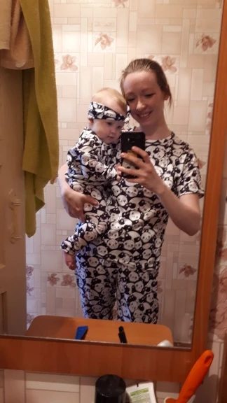 Одинаковая одежда для всей семьи пижамы с пандой мамы дочки папы и ребенка милая