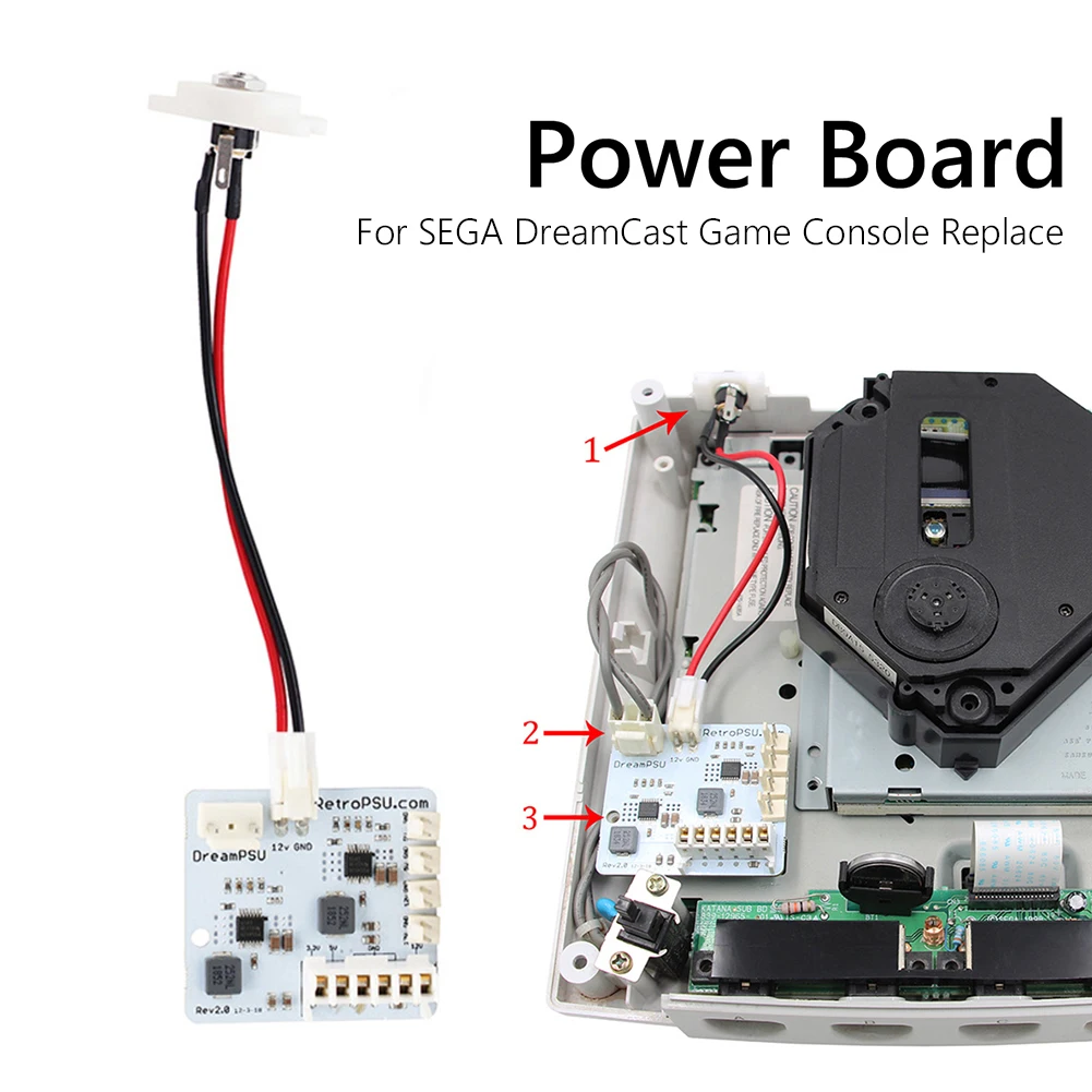 Rev2.0 Dream PSU 12V Power Supply Board + Power Plug Adapter For SEGA DreamCast Game Console Replacement Parts For Dream PSU