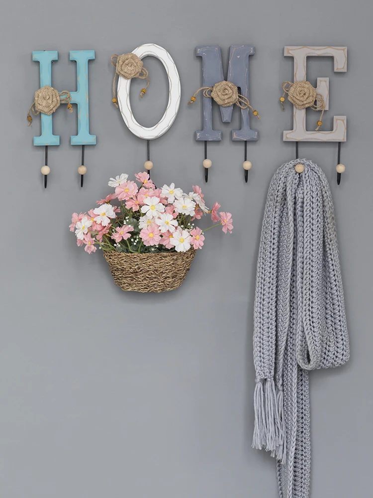 

Wall Hanging Wood Key Hanger Holder Wall Organizer love letter Shape Key Rack Hooks Coat Hooks Home Decoration Coat Hanger